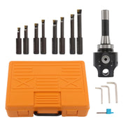 DURAFORCE 8Pieces Indexable 3/4" Boring Bar Set+3" Boring head R8 Shank Dial Reading 0-100