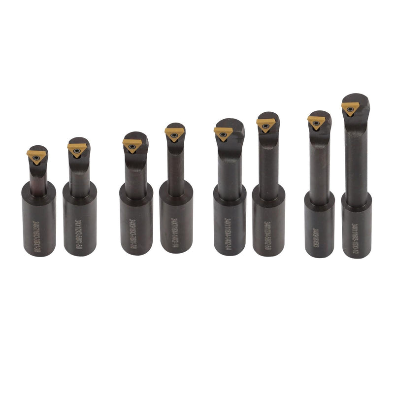 DURAFORCE 8Pieces Indexable 3/4" Boring Bar Set+3" Boring head R8 Shank Dial Reading 0-100