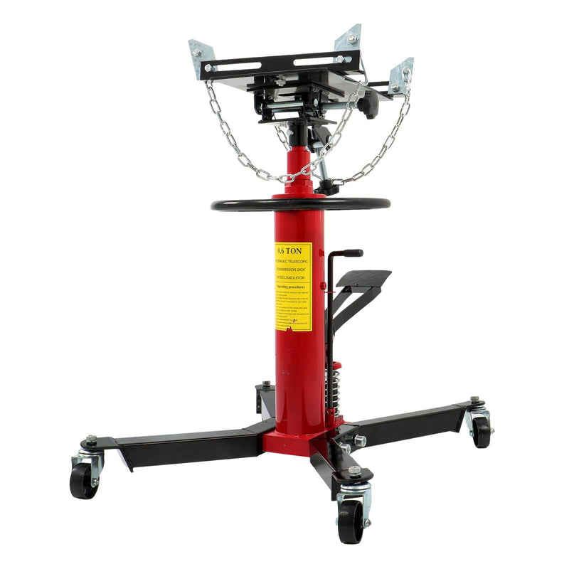 DURAFORCE 1322-1660lbs Capacity Hydraulic Transmission Jack 2 Stage Adjustable Telescoping