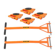 DURAFORCE 4 Pcs Heavy Duty Machinery Skates Dolly 360° Rotation 6T/13200Lbs With Handle