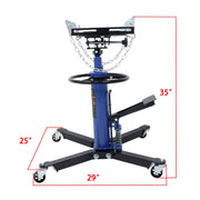 DURAFORCE 2 Stage Hydraulic Telescoping Jack 1322-1660lbs Capacity w/ 360° Swivel Wheels