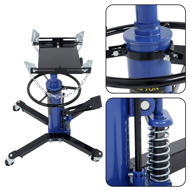DURAFORCE 2 Stage Hydraulic Telescoping Jack 1322-1660lbs Capacity w/ 360° Swivel Wheels