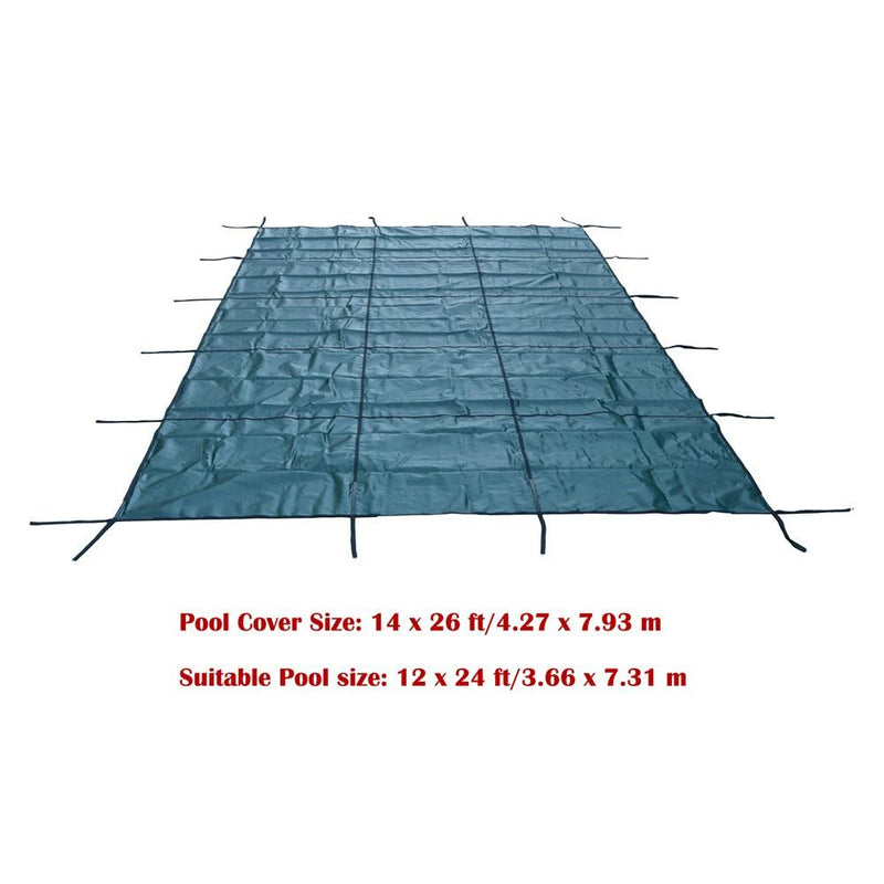 DURAFORCE Pool Safety Cover For 12 × 24Ft Rectangle Underground Safety Pool Cover Green