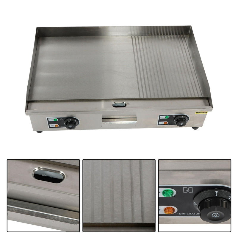 DURAFORCE Powerful 3000W Countertop Electric Griddle 30" Cooking Surface 122℉-572℉