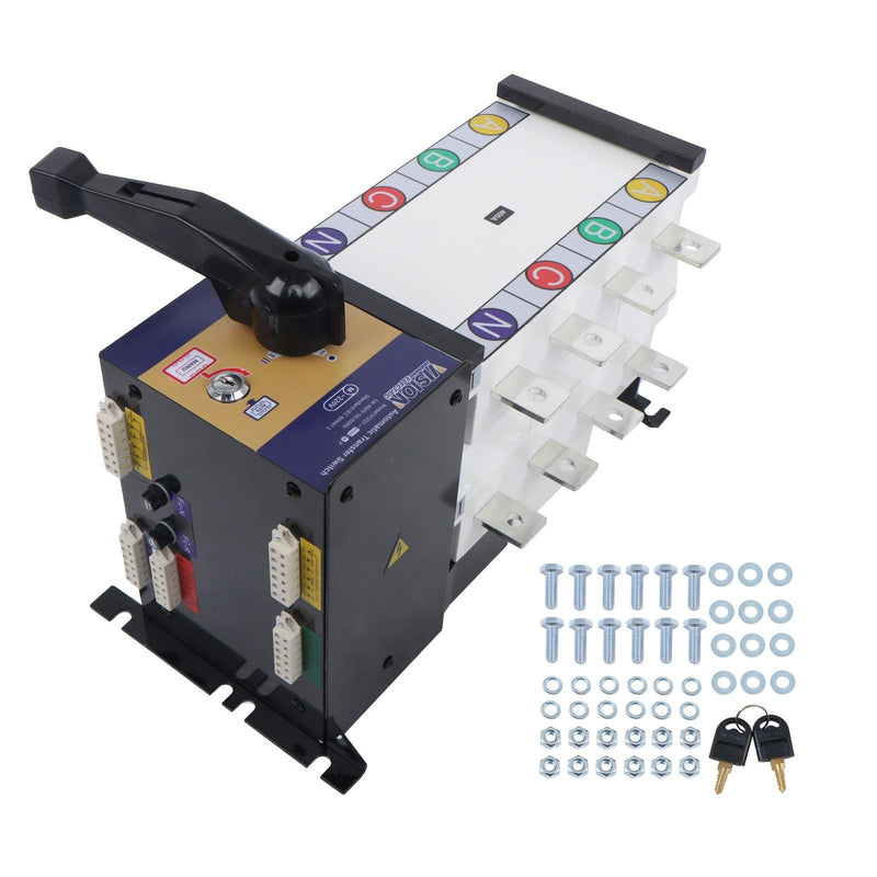 DURAFORCE ATS 400A 4P 110/220V Grid to AC Generator Industrial Automatic Transfer Switch