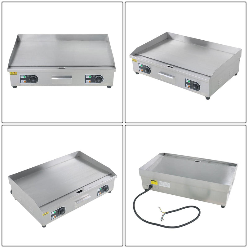 DURAFORCE 30" Flat Top Electric Grill 3000W Commercial Griddle Stainless Steel Countertop