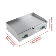 DURAFORCE 30" Flat Top Electric Grill 3000W Commercial Griddle Stainless Steel Countertop
