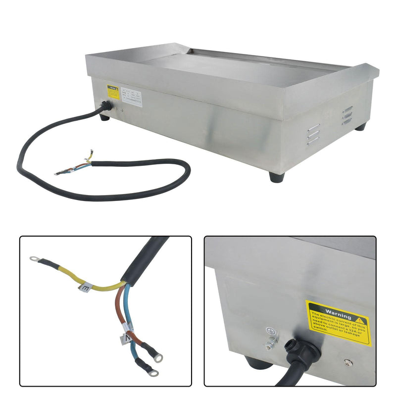 DURAFORCE 30" Flat Top Electric Grill 3000W Commercial Griddle Stainless Steel Countertop
