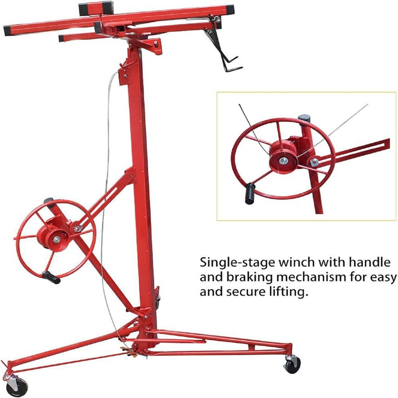 DURAFORCE Plasterboard Panel Sheetrock Hoist Lifter Carrier 16FT Drywall Lift With Gloves