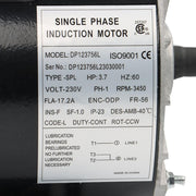DURAFORCE 3.7HP 3450RPM Electric Motor Compressor Duty 56 Frame 1 Phase 5/8" Shaft 230V