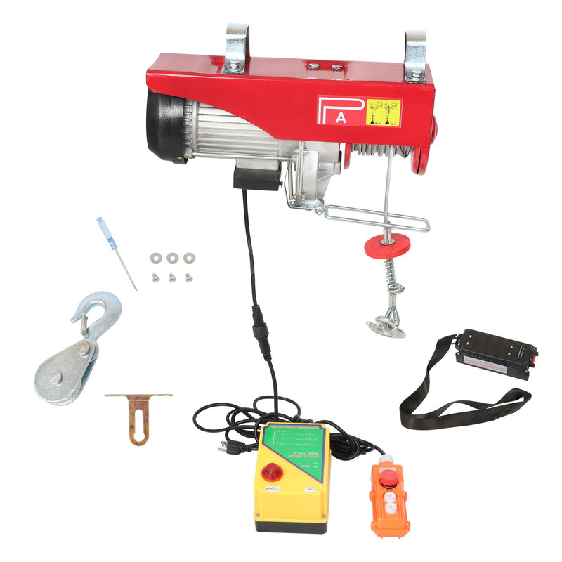 DURAFORCE 1600W 110V 2200lbs Electric Hoist 328ft Wireless & 14ft Wired Remote Control