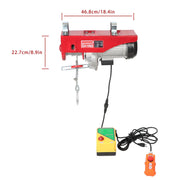 DURAFORCE 1600W 110V 2200lbs Electric Hoist 328ft Wireless & 14ft Wired Remote Control