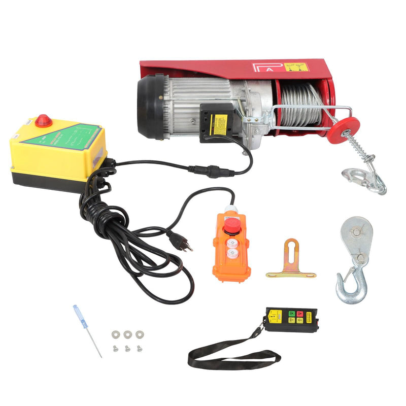 DURAFORCE 1600W 110V 2200lbs Electric Hoist 328ft Wireless & 14ft Wired Remote Control