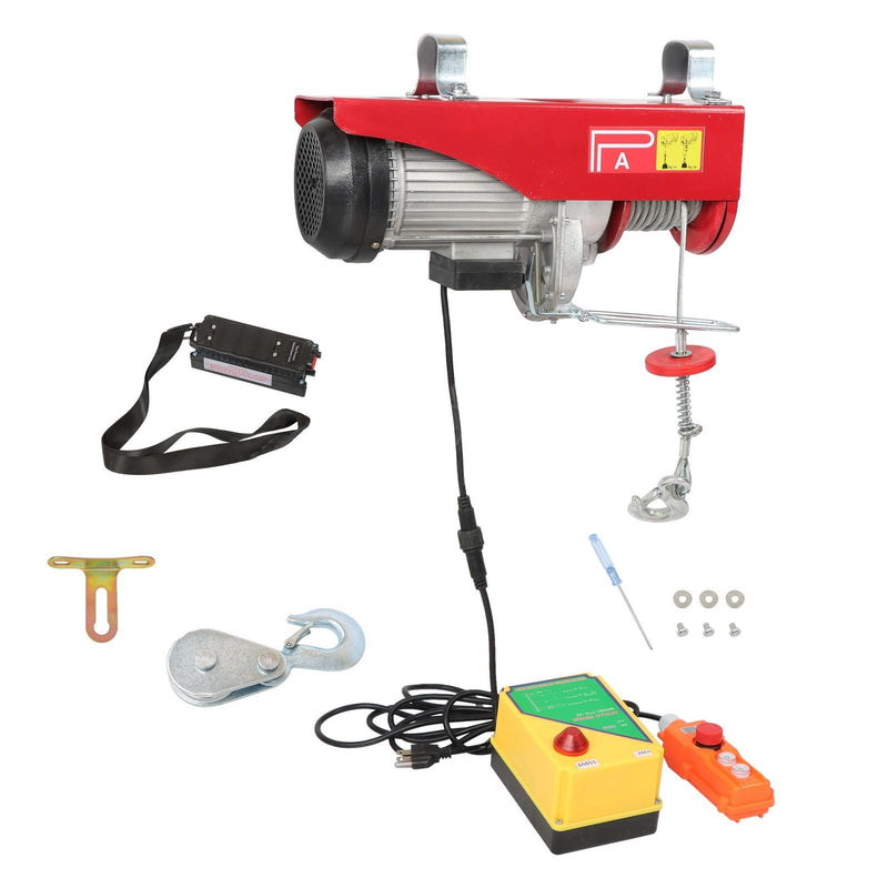 DURAFORCE 1600W 110V 2200lbs Electric Hoist 328ft Wireless & 14ft Wired Remote Control