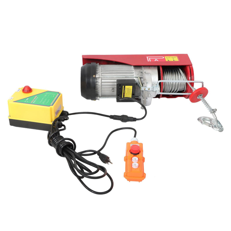 DURAFORCE 1600W 110V 2200lbs Electric Hoist 328ft Wireless & 14ft Wired Remote Control