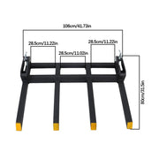 DURAFORCE 42in Clamp on Heavy Debris Fork Universal 2500lbs for Tractor Skid Steer Buckets