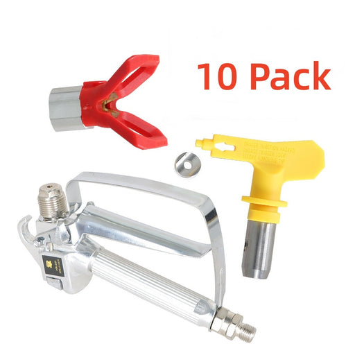 DURAFORCE 10 Pcs Airless Paint Spray Gun 3600PSI W/517 Tip & Tip Guard For Paint Sprayers