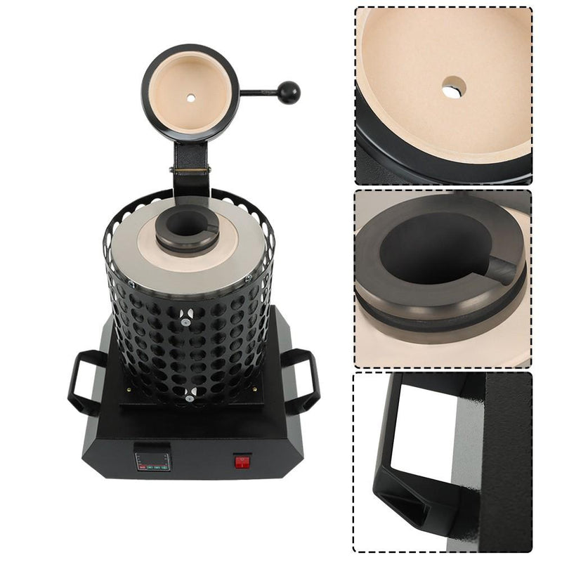 DURAFORCE 3KG Melting Furnace 1400W 110V Fit For Gold Silver Refining Casting Furnace
