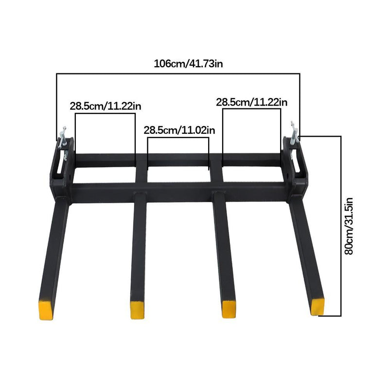 DURAFORCE 42" Clamp on Heavy Debris Fork Universal 2500lbs for Tractor Skid Steer Buckets
