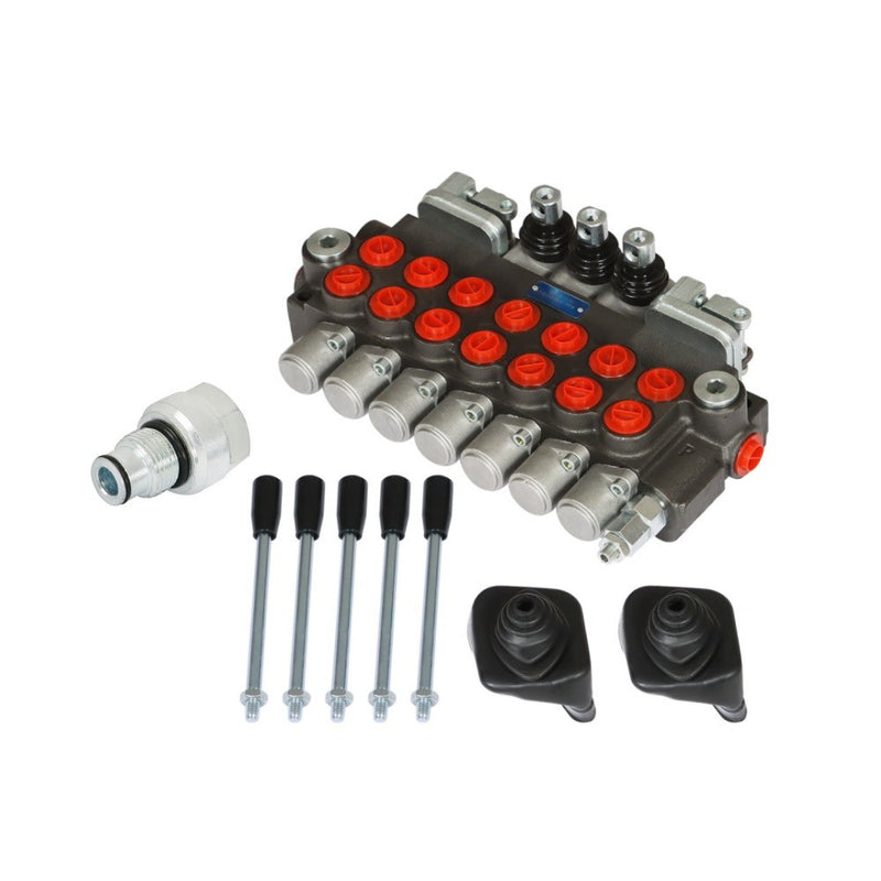 DURAFORCE 7 Spool 40L BSPP 11GPM Hydraulic Controller Interface With Conversion Plug