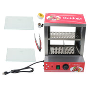 DURAFORCE 2-Tier Hot Dog Hut Steamer with Precise Temp Control & Bun Warmer 27L