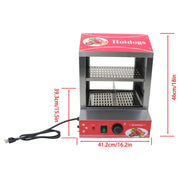 DURAFORCE 2-Tier Hot Dog Hut Steamer with Precise Temp Control & Bun Warmer 27L