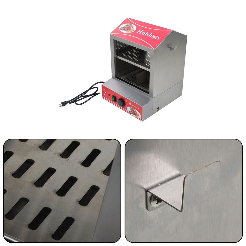 DURAFORCE 2-Tier Hot Dog Hut Steamer with Precise Temp Control & Bun Warmer 27L