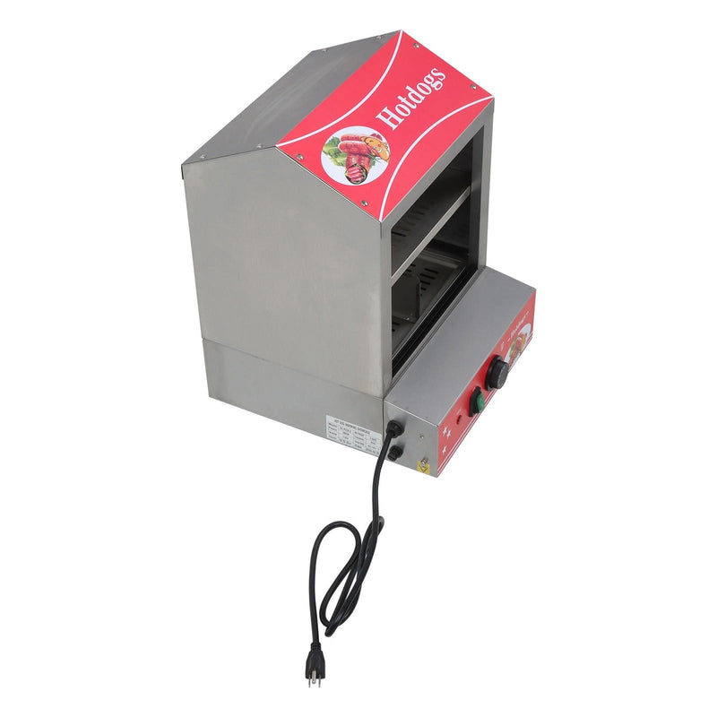 DURAFORCE 2-Tier Hot Dog Hut Steamer with Precise Temp Control & Bun Warmer 27L