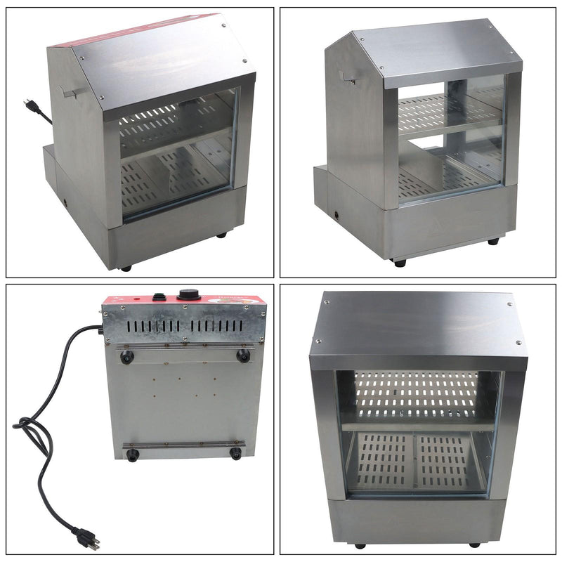 DURAFORCE 2-Tier Hot Dog Hut Steamer with Precise Temp Control & Bun Warmer 27L