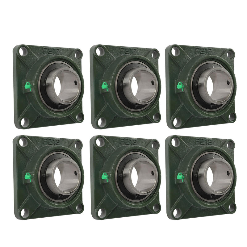 DURAFORCE UCF212-39 Pillow Block Bearing 2-7/16" Bore 4Bolt Solid Base Self-Aligning 6 Pcs