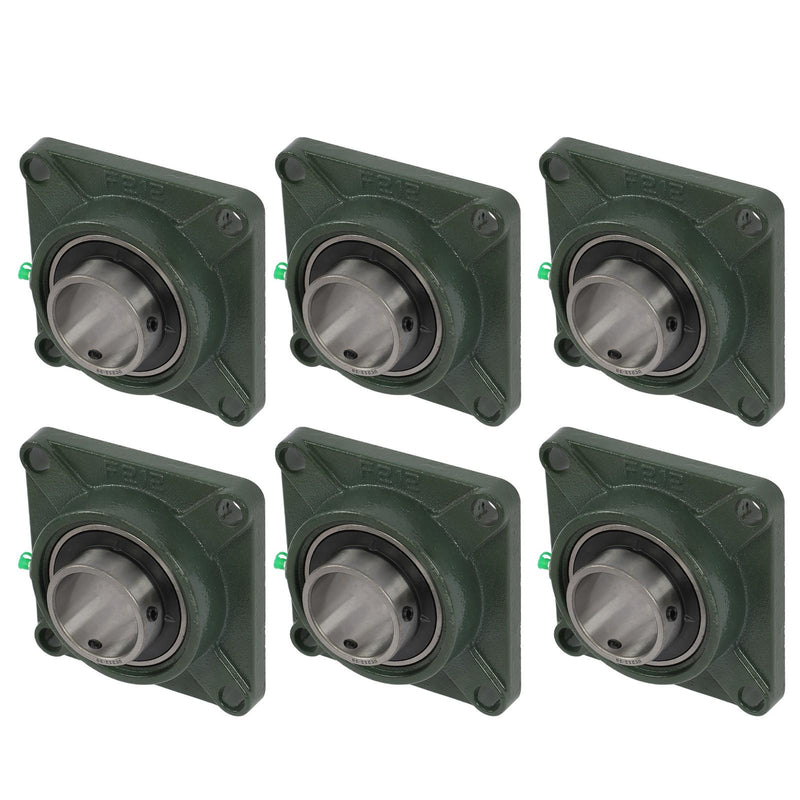 DURAFORCE UCF212-39 Pillow Block Bearing 2-7/16" Bore 4Bolt Solid Base Self-Aligning 6 Pcs