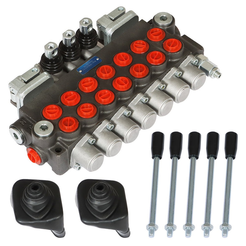DURAFORCE 11GPM Hydraulic Directional Control Valve 7Spool 2JOYSTICK 40L BSPP Port