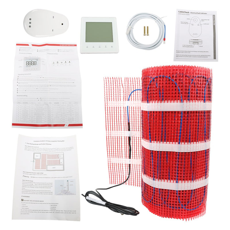 DURAFORCE 100 Sqft Floor Heating Mat Kit Electric Radiant Floor Heating System 120V