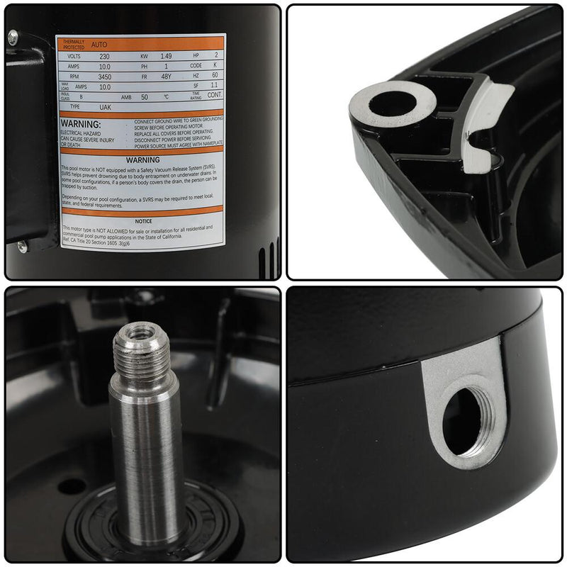 DURAFORCE 48Y Frame Inground 2HP Pool Pump Motor Square Flange Swimming Pool Pump USQ1202