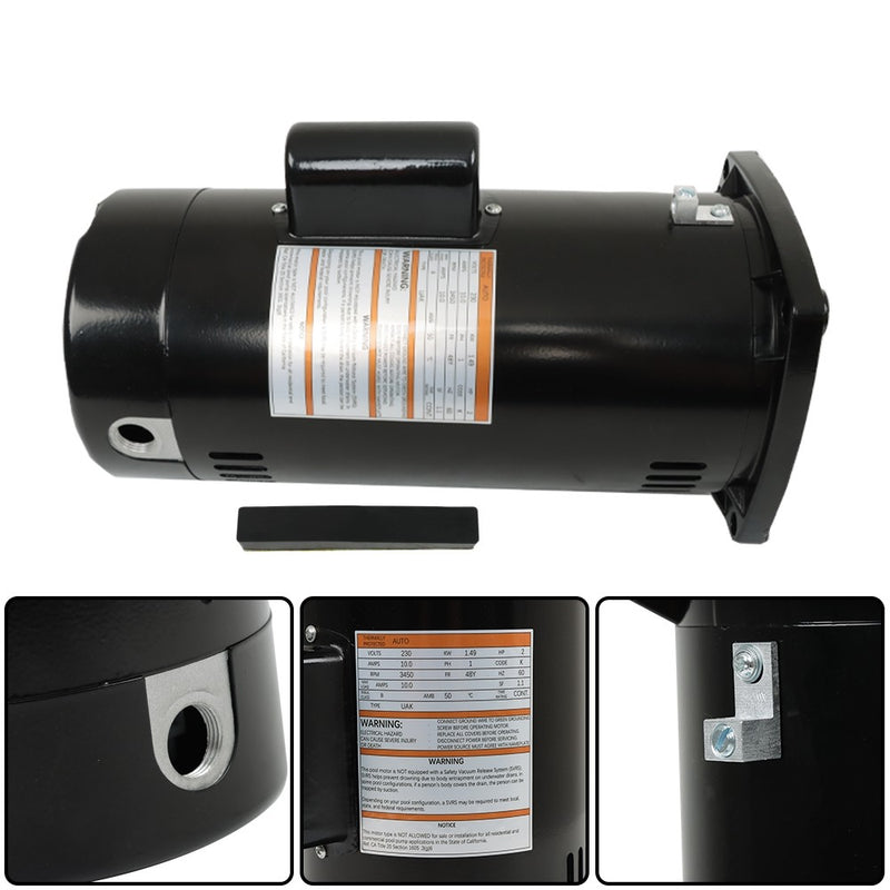DURAFORCE 2 HP 3450 RPM 48Y Frame Square Flange 230V Swimming Pool Motor # USQ1202