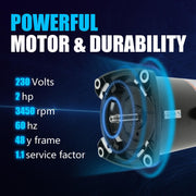 DURAFORCE 2 HP 3450 RPM 48Y Frame Square Flange 230V Swimming Pool Motor # USQ1202