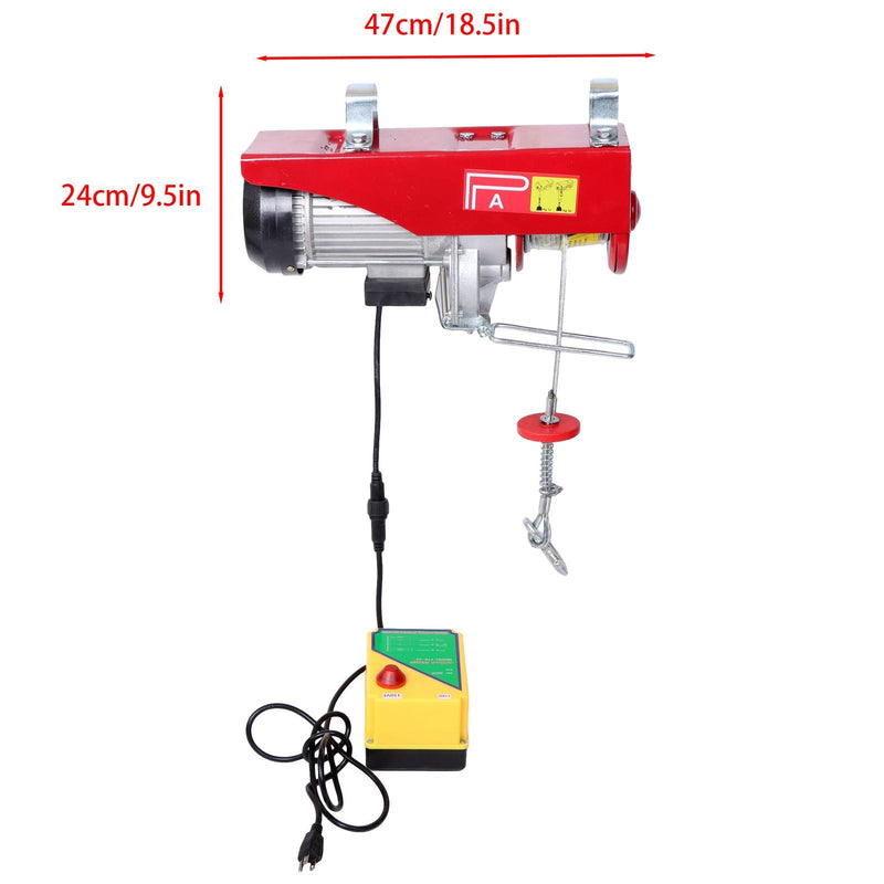 DURAFORCE 2200lbs Wireless Remote Control 328ft/100m PA1000 Mini Electric Hoist 1600W 110V