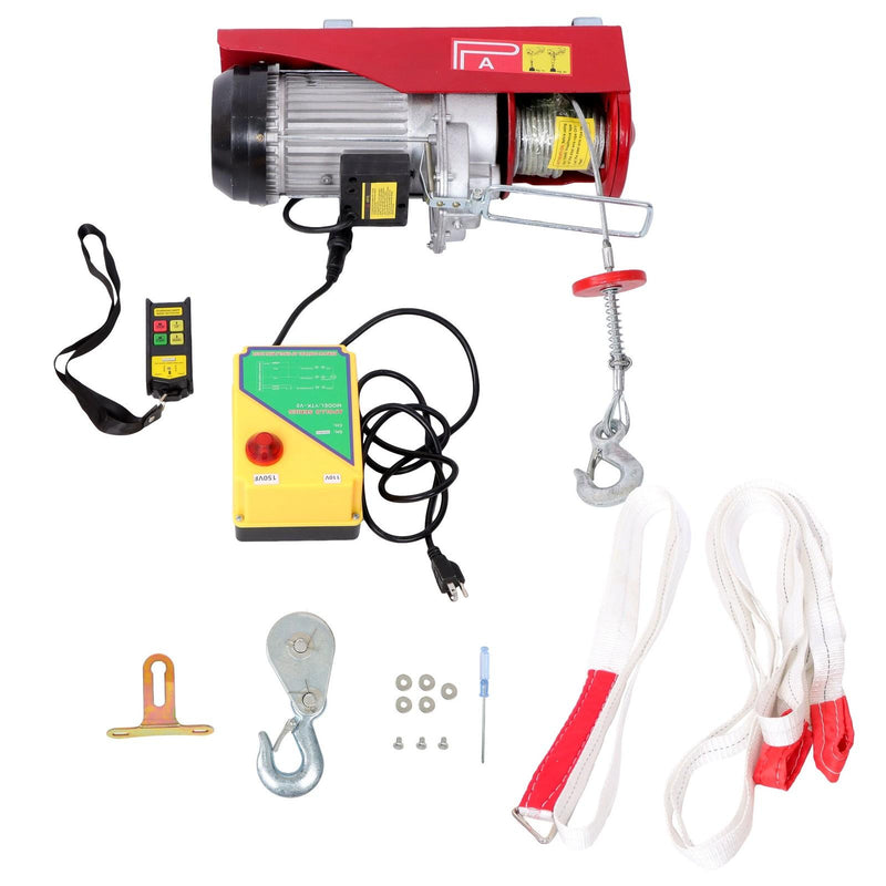 DURAFORCE 2200lbs Wireless Remote Control 328ft/100m PA1000 Mini Electric Hoist 1600W 110V