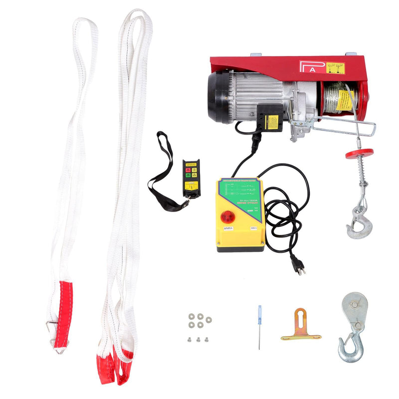 DURAFORCE 2200lbs Wireless Remote Control 328ft/100m PA1000 Mini Electric Hoist 1600W 110V