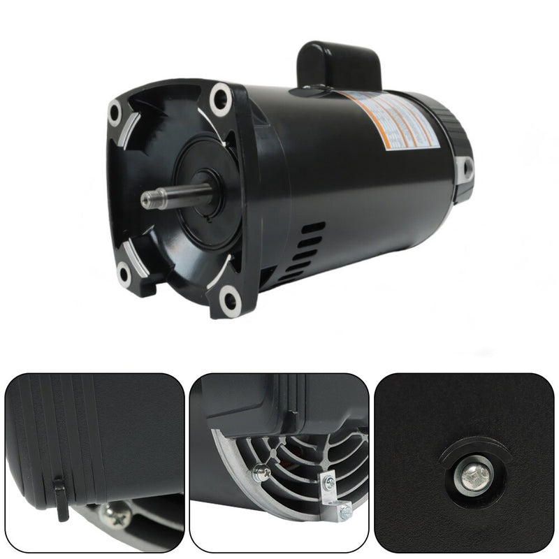 DURAFORCE 2HP Square Flange Pool Pump Motor Threaded Shaft Swimming Pool Pump B2855 230V