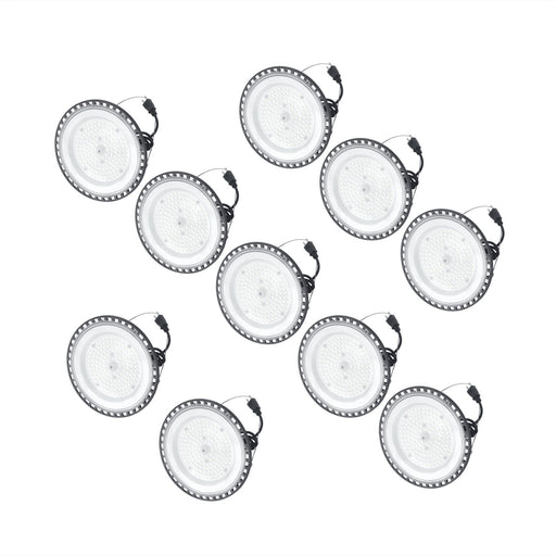 DURAFORCE 10 Pcs 100W UFO High Bay Light LED Industrial Commercial Shop Light Fixtures