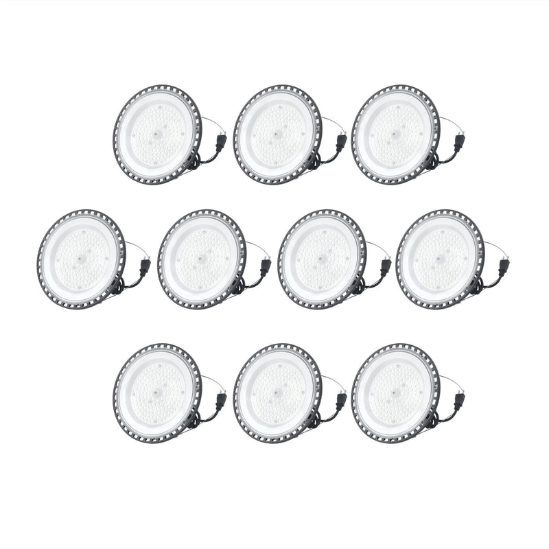 DURAFORCE 10 Pcs 100W UFO High Bay Light LED Industrial Commercial Shop Light Fixtures