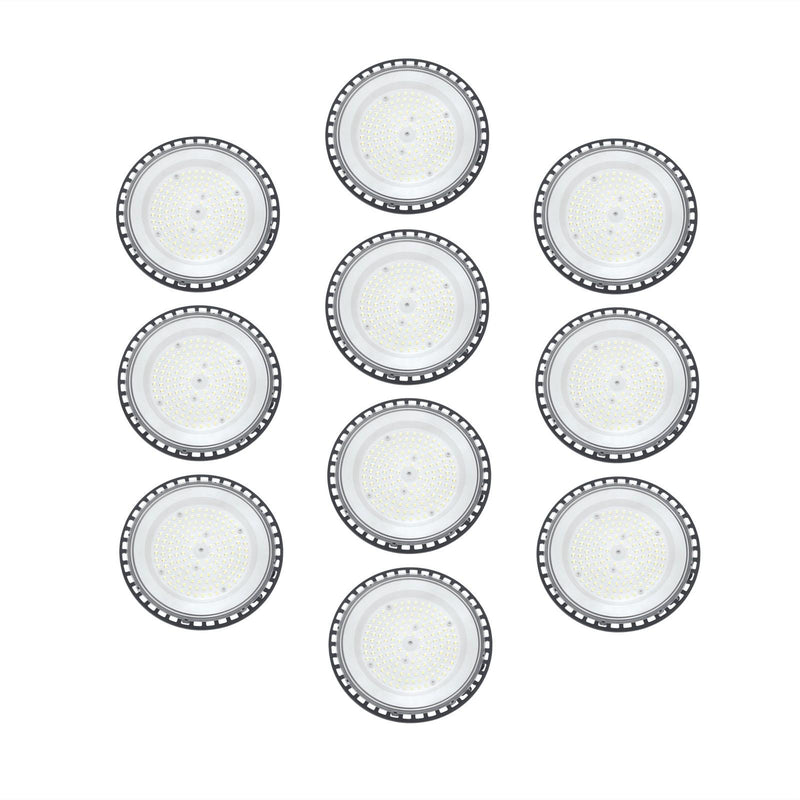 DURAFORCE 10 Pcs 100W UFO High Bay Light LED Industrial Commercial Shop Light Fixtures