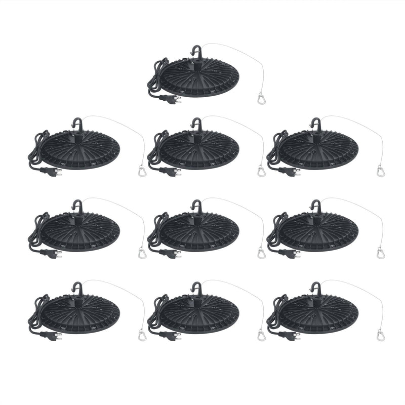 DURAFORCE 10 Pcs 100W UFO High Bay Light LED Industrial Commercial Shop Light Fixtures