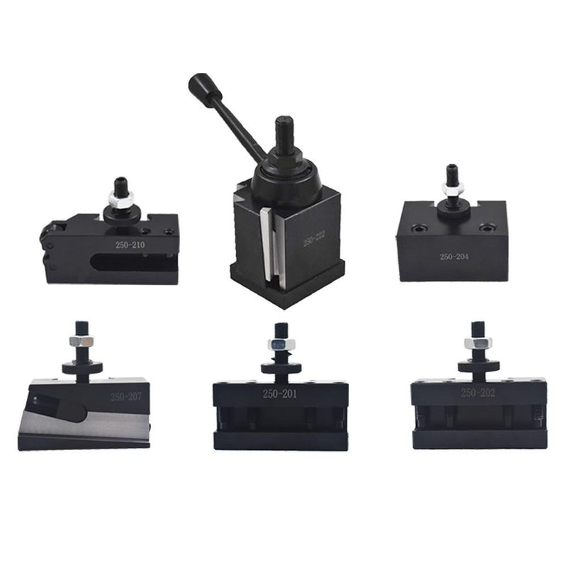 DURAFORCE 6 Pieces BXA 250-222 Wedge Type Tool Post Holder Set For Swing Dia 10-15"