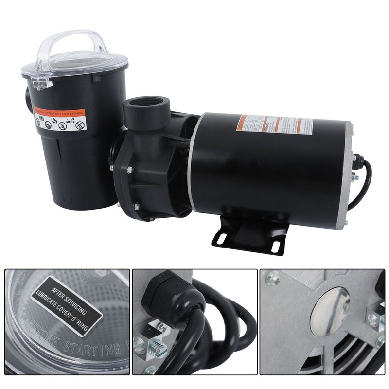 DURAFORCE 1 HP W3SP1580 Black Heavy-Duty Motor Above Ground Swimming Pool Pump With Cord
