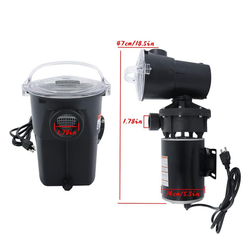 DURAFORCE 1 HP W3SP1580 Black Heavy-Duty Motor Above Ground Swimming Pool Pump With Cord