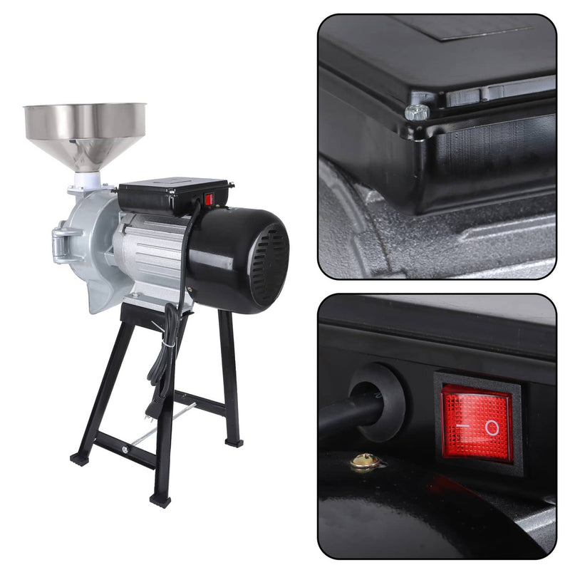 DURAFORCE Electric Dry & Wet Grain Mill Grinder 1500W Corn Wheat Cereal With Funnel 110V
