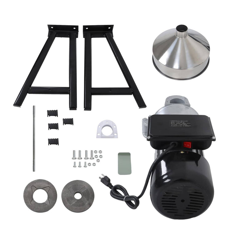 DURAFORCE Electric Dry & Wet Grain Mill Grinder 1500W Corn Wheat Cereal With Funnel 110V