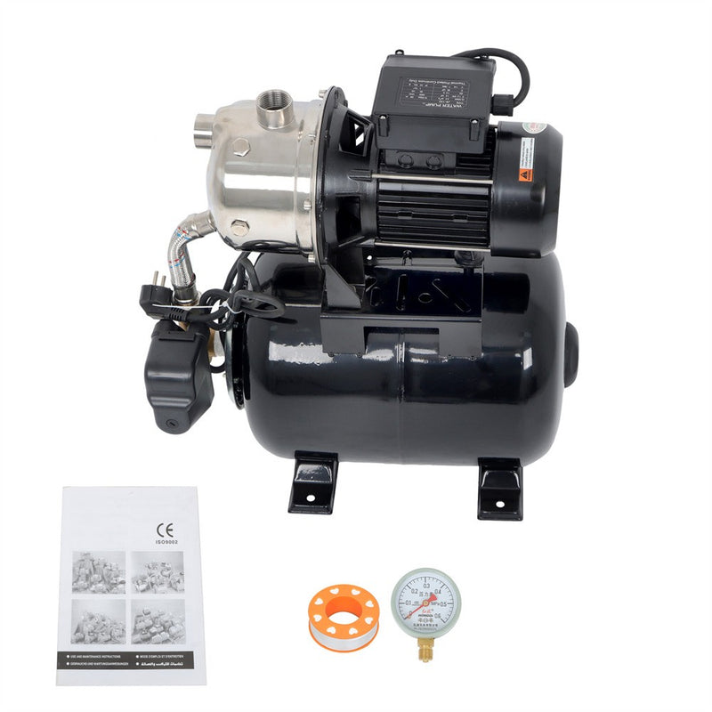 DURAFORCE 1320GPH Shallow Well Pump Stainless Steel Pump With Pressure Tank 1.6HP 115V